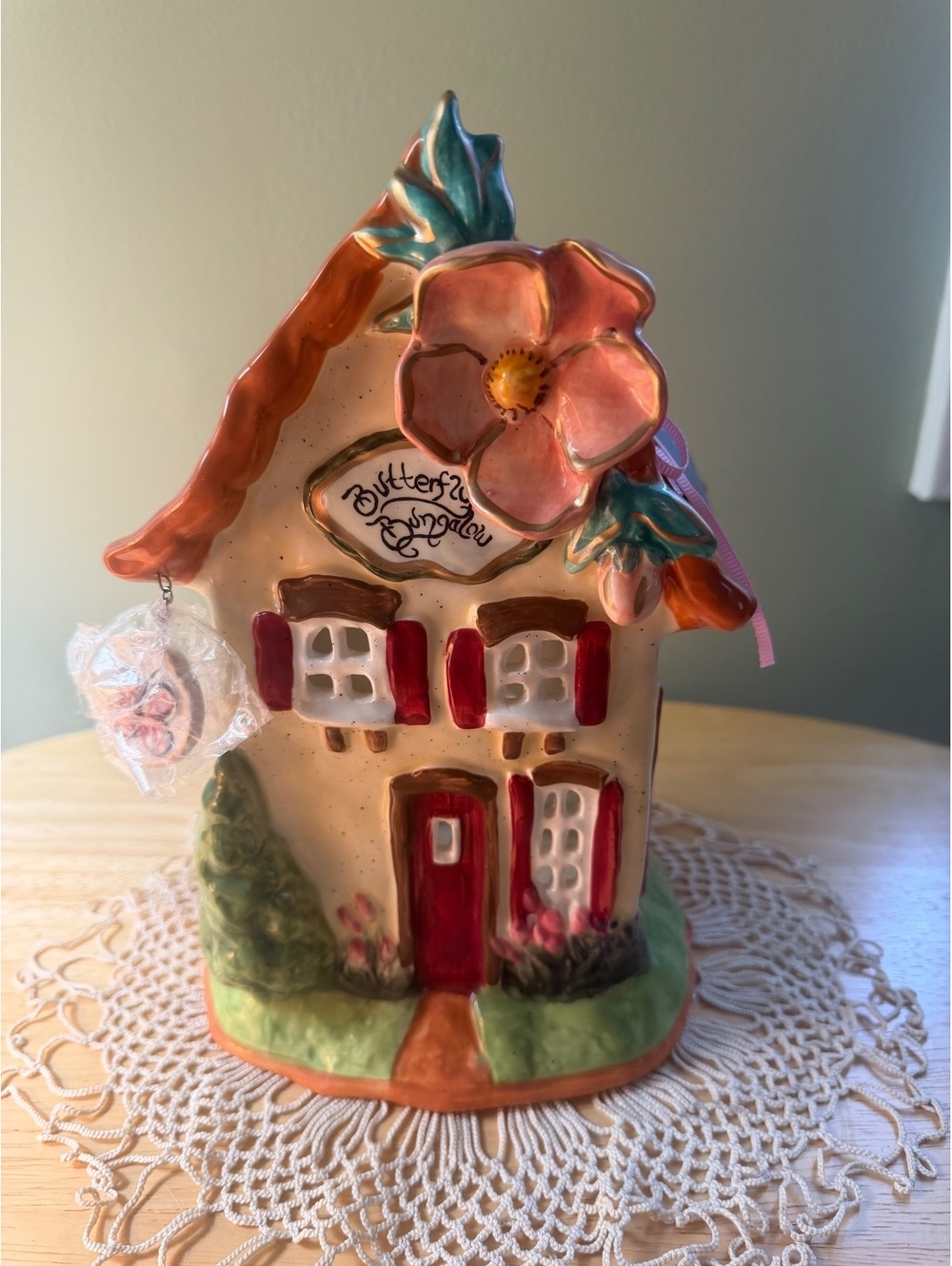 Butterfly Bungalow Candle House Ceramic Candle Holder